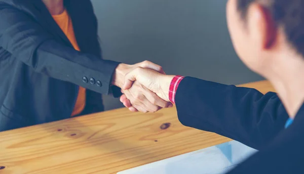 Team Business Partners Shaking Hands Together Greeting Start Small Business — Stock Photo, Image