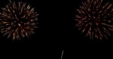 Yeşil Havai fişekler yeni yıl yıldönümünü kutluyor. 4 Temmuz bayram festivali. Gece vakti yeşil havai fişekler ulusal bayramı kutluyor. Yeni yıla geri sayım 2024 festival parti zamanı etkinliği