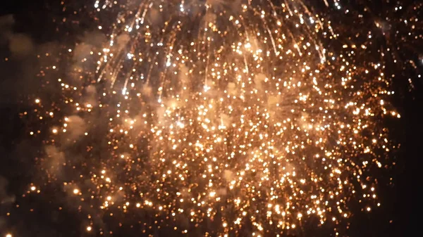 Golden Firework Happy New Year 2023 4Th July Holiday Festival — Zdjęcie stockowe