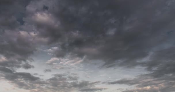 Timelapse Donkere Storm Bewolkt Dramatische Zwarte Lucht Achtergrond Donkere Wolken — Stockvideo