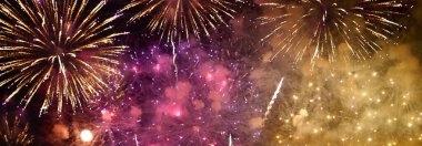 Banner Purple Firework, 4 Temmuz bayram festivali 2024 yılının yıldönümünü kutluyor. Banner Purple Havai fişek Ulusal Tatil Gecesi. Violet havai fişek Yeni Yıl 2025 Festivali Kopya Alanı