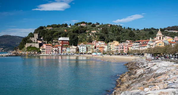San Terenzo Lerici Liguria Itálie Malá Rybářská Vesnice Pláží — Stock fotografie