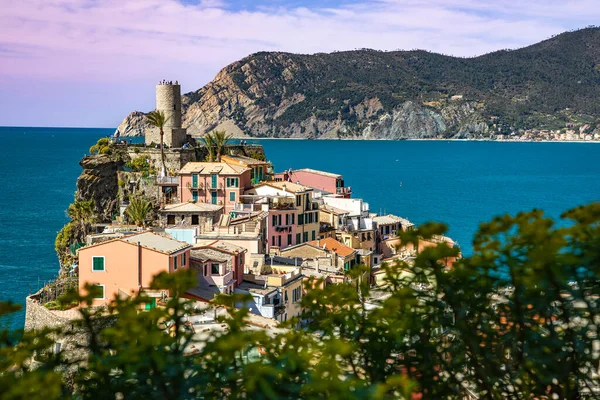 Krásný Výhled Vernazza Jednu Pěti Slavných Barevných Vesnic Cinque Terre — Stock fotografie