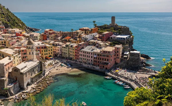 Krásný Výhled Vernazza Jednu Pěti Slavných Barevných Vesnic Cinque Terre — Stock fotografie
