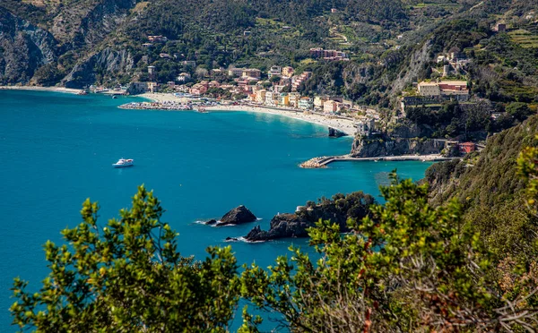Pohled Podél Pobřeží Monterosso Cinque Terre Liguria Itálie — Stock fotografie