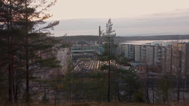 Lahti Finlandia Octubre 2022 Vista Hacia Puerto Sala Sibelius Otoño — Vídeos de Stock