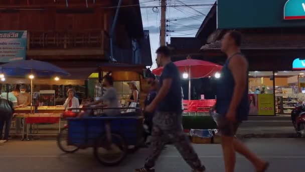 Pai Thailand November 2022 Pai Night Market Street Food Vendors — Stok video
