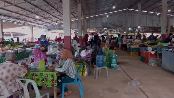 Lanta Thailand November 2022 Vegetable Fruit Sellers Wednesday Market Panning — Stockvideo