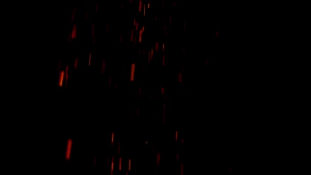 Red Embers Falling Slow Motion Black Background Loop — Videoclip de stoc
