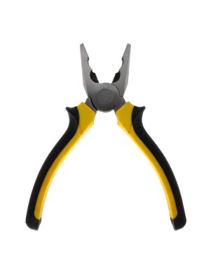 Beyaz arkaplanda açık pense kombinasyonu izole edildi