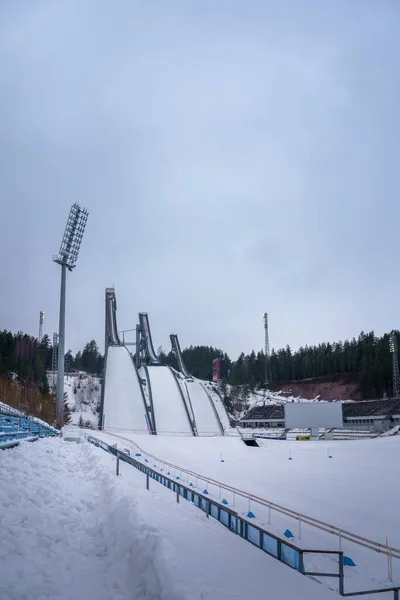 Στάδιο Λάχτι Ετοιμάζεται Για Τους Αγώνες Σκι Λάχτι Φινλανδία Μαρτίου — Φωτογραφία Αρχείου