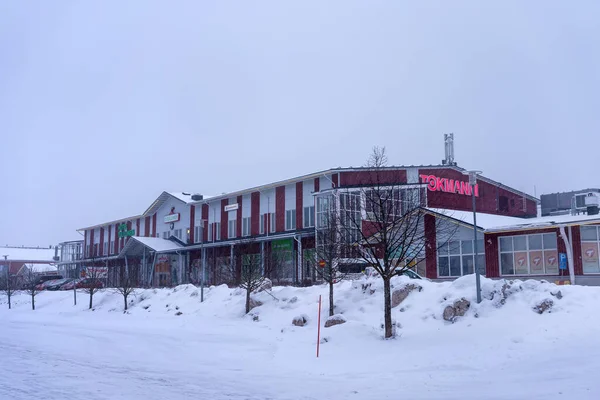 stock image Tuulonen shopping center in winter. Hameenlinna, Finland. February 23, 2023.