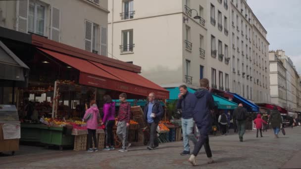 Rue Cler Famosa Calle Del Mercado París Francia Marzo 2023 — Vídeos de Stock