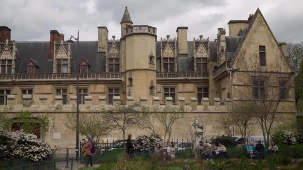 Πλατεία Samuel Paty Και Muse Cluny Μουσείο Cluny Στο Παρίσι — Αρχείο Βίντεο