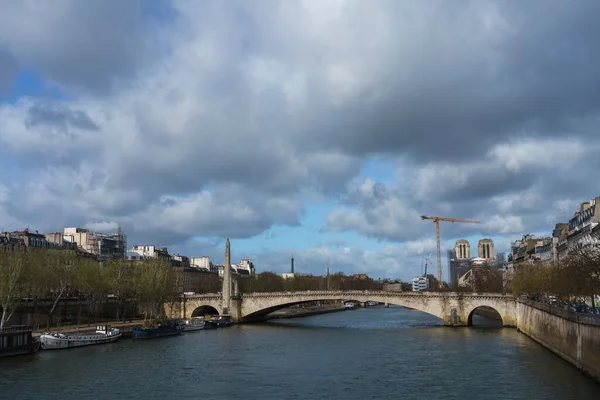 Puente Tournelle Sobre Río Sena París Francia —  Fotos de Stock
