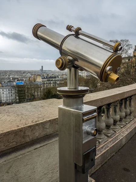 Teleskop Für Touristen Auf Dem Montmartre Paris Frankreich — Stockfoto