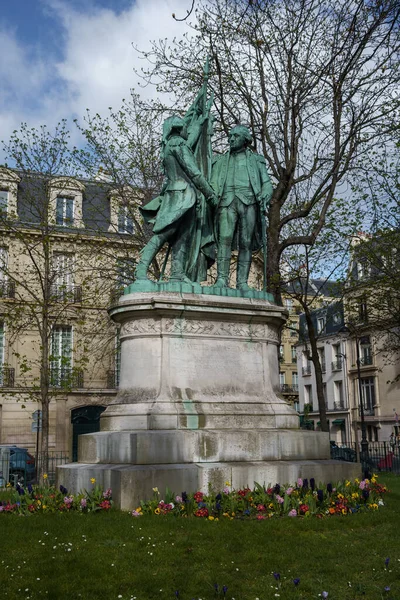 Socha Lafayette Washington Sochaře Auguste Bartholdiho Paříži Francie Března 2023 — Stock fotografie