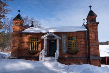 Finlandiya 'nın Kouvola kentindeki Verla Groundwood ve Board Mill' de kış mevsiminde bilgi edinme. 6 Mart 2023.
