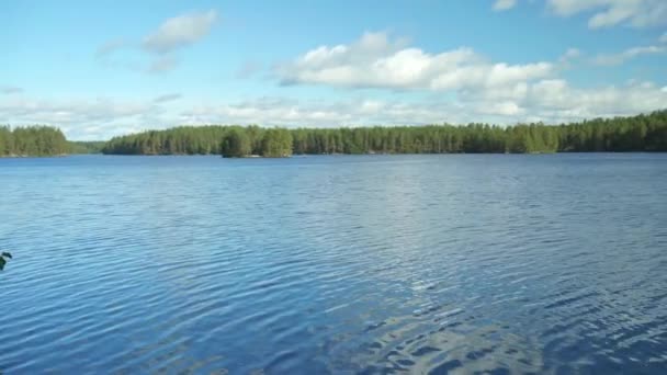 Zdjęcie Panoramiczne Krajobrazu Jeziora Fińskiego Rezerwacie Przyrody Lapakisto Lahti Finlandia — Wideo stockowe