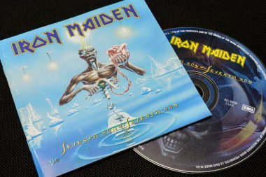 Iron Maiden - Seventh Son of a Seventh Son (1988) stüdyo albümü, CD ve cover art. Lahti, Finlandiya. 10 Ekim 2023.