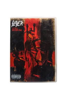 Avcı, DVD kapağı hala geçerli. Kırpma yolu ile beyaz arkaplanda izole edilmiş. Lahti, Finlandiya. 17 Aralık 2023.