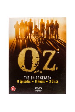 OZ TV Show, Üçüncü sezon DVD 'si. Kırpma yolu ile beyaz arkaplanda izole edilmiş. Lahti, Finlandiya. 17 Aralık 2023.