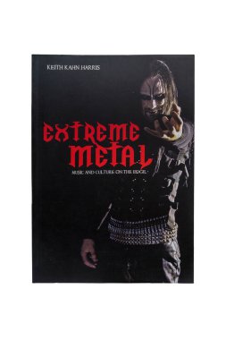 Keith Kahn-Harris - Extreme Metal. Kitap kapağı, kırpma yolu ile beyaz arka planda izole. Lahti, Finlandiya. 17 Aralık 2023.