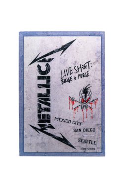 Metallica - Live Shit Binge & Purge DVD cover. Isolated on white background with clipping path. Lahti, Finland. December 17, 2023.