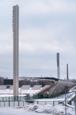 Kışın Tampere Stadyumu. Tampere, Finlandiya. 27 Ocak 2024.