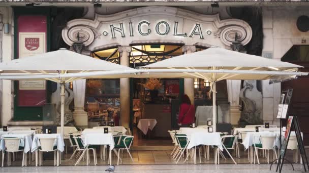 Restaurace Nicola Lisabonu Portugalsko — Stock video