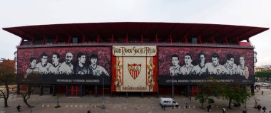 Sevilla, İspanya. 8 Şubat 2024 - Estadio Ramon Sanchez Pizjuan, yüksek çözünürlüklü panorama