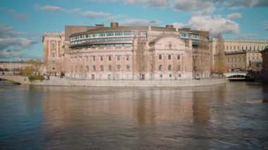 Stockholm, İsveç. 15 Nisan 2024 - Parlamento Binası (Riksdagshuset)