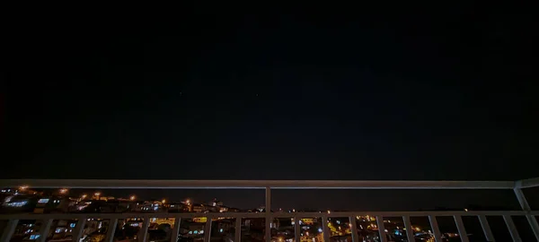 Ночной Вид Балкона Апартаментов Бразилии Вид Освещенные Дома — стоковое фото