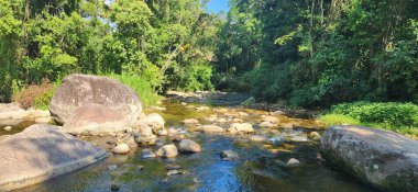 Brezilya 'nın kuzey kıyısındaki tropikal nehir ubatuba ubatumirim nehrinde
