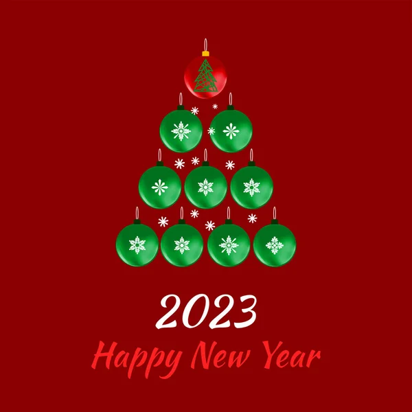 2023 Happy New Year Vector Illustration Winter Holiday — Stock Vector