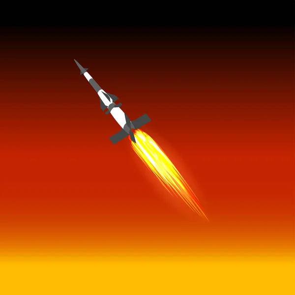 Starta Ett Raketkrig Vektorillustration Armévapen — Stock vektor