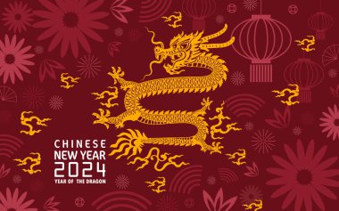 Mutlu Çin Yeni Yılı 2024 Çin Ejderhası Zodyak 'ının renkli bir geçmişi var. Çevirisi: Mutlu yıllar, Çin ejderhası. )