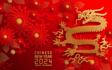 Mutlu Çin Yeni Yılı 2024 Çin Ejderhası Zodyak 'ının renkli bir geçmişi var. Çevirisi: Mutlu yıllar, Çin ejderhası. )