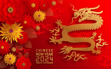 Mutlu Çin Yeni Yılı 2024 Çin Ejderhası Zodyak 'ının renkli bir geçmişi var. Çevirisi: Mutlu yıllar, Çin ejderhası. )