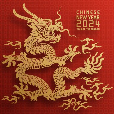Mutlu Çin Yeni Yılı 2024 Çin Ejderhası Zodyak 'ının renkli bir geçmişi var. Çevirisi: Mutlu yıllar, Çin ejderhası. )