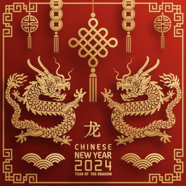 Mutlu Çin Yeni Yılı 2024 Çin Ejderhası Zodyak 'ının renkli bir geçmişi var. Çevirisi: Mutlu yıllar, Çin ejderhası. )