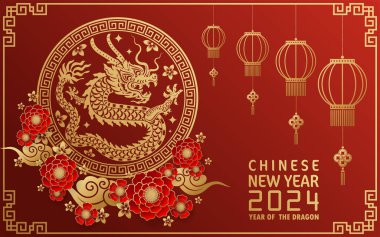 Mutlu Çin Yeni Yılı 2024 Çin Ejderhası Zodyak 'ının renkli bir geçmişi var. Çevirisi: Mutlu yıllar, Çin ejderhası. )