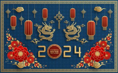 Mutlu Çin Yeni Yılı 2024 Çin Ejderhası Zodyak 'ının renkli bir geçmişi var. Çevirisi: Mutlu yıllar, Çin ejderhası. )