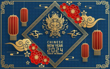 Mutlu Çin Yeni Yılı 2024 Çin Ejderhası Zodyak 'ının renkli bir geçmişi var. Çevirisi: Mutlu yıllar, Çin ejderhası. )