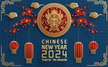 Mutlu Çin Yeni Yılı 2024 Çin Ejderhası Zodyak 'ının renkli bir geçmişi var. Çevirisi: Mutlu yıllar, Çin ejderhası. )