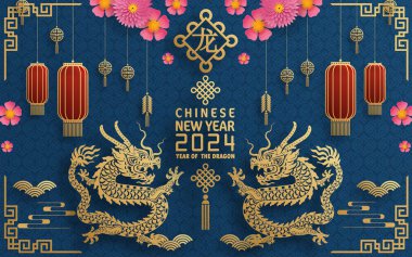 Mutlu Çin Yeni Yılı 2024 Çin Ejderhası Zodyak 'ının renkli bir geçmişi var. Çevirisi: Mutlu yıllar, Çin ejderhası. )