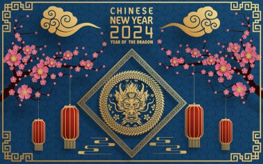 Mutlu Çin Yeni Yılı 2024 Çin Ejderhası Zodyak 'ının renkli bir geçmişi var. Çevirisi: Mutlu yıllar, Çin ejderhası. )