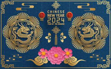 Mutlu Çin Yeni Yılı 2024 Çin Ejderhası Zodyak 'ının renkli bir geçmişi var. Çevirisi: Mutlu yıllar, Çin ejderhası. )