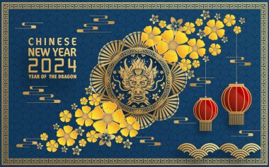 Mutlu Çin Yeni Yılı 2024 Çin Ejderhası Zodyak 'ının renkli bir geçmişi var. Çevirisi: Mutlu yıllar, Çin ejderhası. )