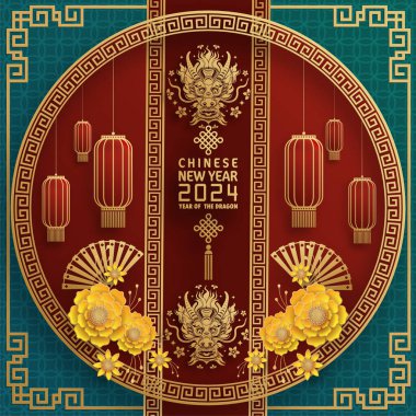 Mutlu Çin Yeni Yılı 2024 Çin Ejderhası Zodyak 'ının renkli bir geçmişi var. Çevirisi: Mutlu yıllar, Çin ejderhası. )